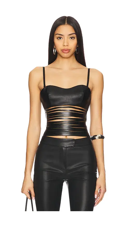 Leather Lazer Top