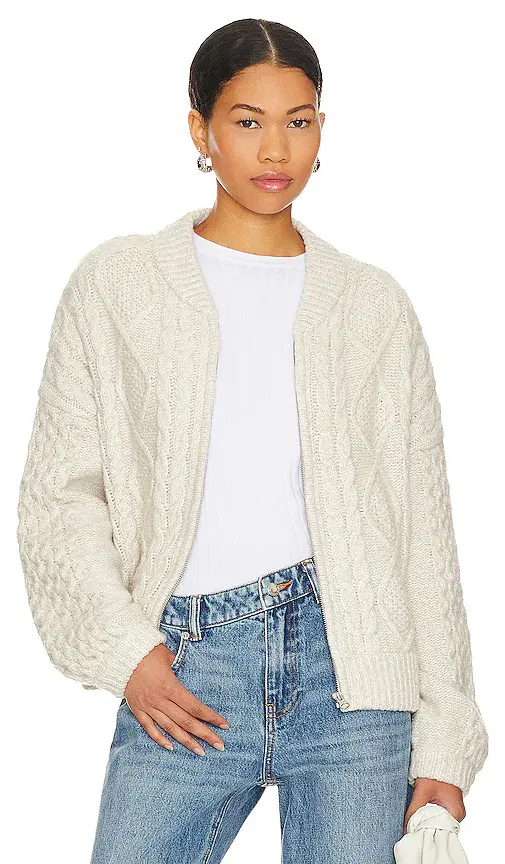 Central Park West Savannah Zip Up Sweater | Image 1 Central Park West Savannah Zip Up Sweater | Image 1