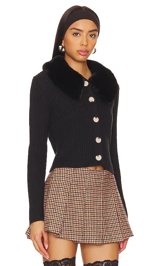 Central Park West Delilah Faux Fur Collar Cardigan | Thumbnail 2