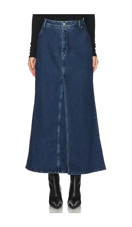 Good American Fit And Flare Denim Maxi Skirt | Image 1 Good American Fit And Flare Denim Maxi Skirt | Image 1