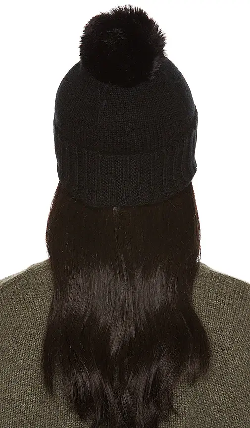 Hat Attack Cashmere Slouchy Cuff Beanie with Faux Fur Pom | Thumbnail 2 Hat Attack Cashmere Slouchy Cuff Beanie with Faux Fur Pom | Thumbnail 2