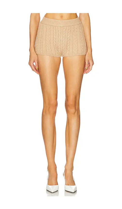 SEROYA Molly Cable Knit Hot Short | Image 1 SEROYA Molly Cable Knit Hot Short | Image 1