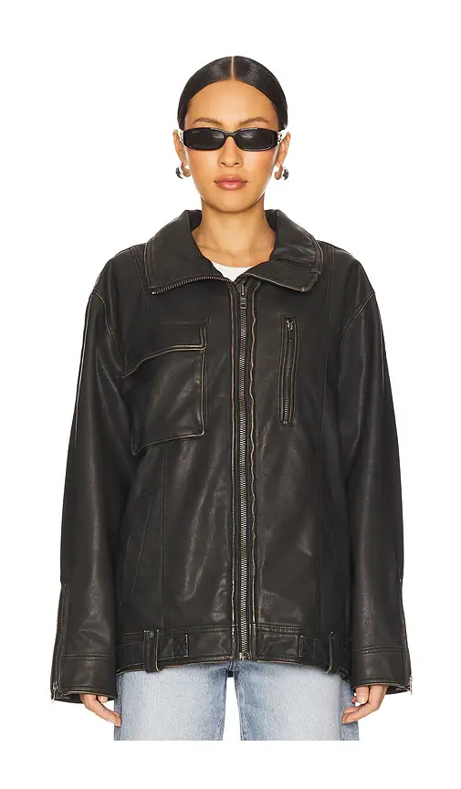 Free People x We The Free Buckle Up Faux Leather Jacket | Thumbnail 2