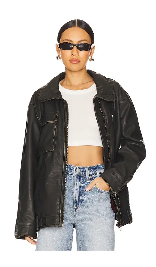 Free People x We The Free Buckle Up Faux Leather Jacket | Image 1 Free People x We The Free Buckle Up Faux Leather Jacket | Image 1
