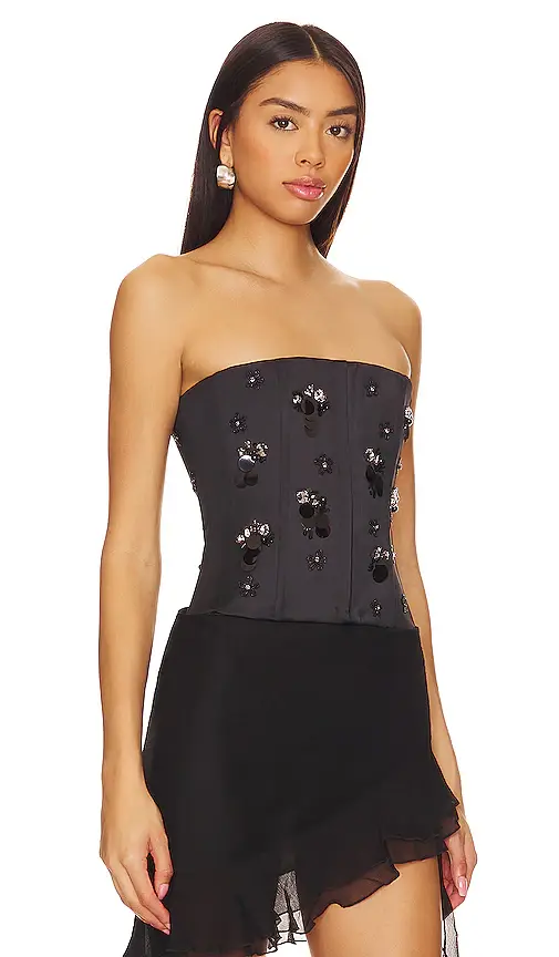 Guizio Embellished Satin Corset | Thumbnail 2 Guizio Embellished Satin Corset | Thumbnail 2