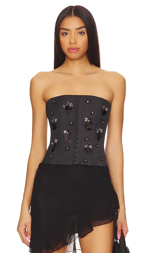 GUIZIO Embellished Satin Corset | Image 1 GUIZIO Embellished Satin Corset | Image 1
