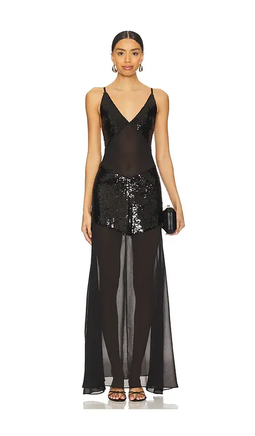 Sheer Panel Maxi Dress Sheer Panel Maxi Dress