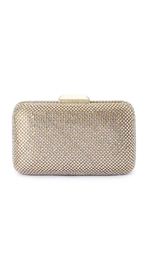 olga berg Ronny Crystal Mesh Clutch