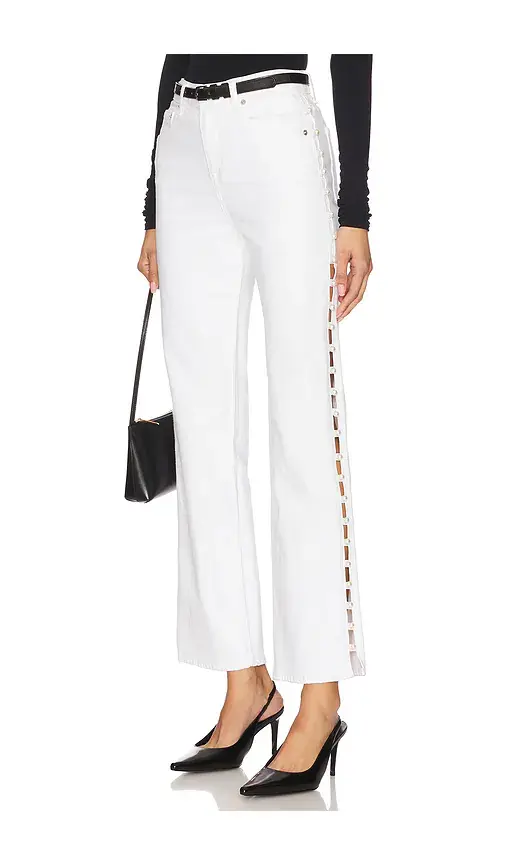 SIMKHAI Amelia High Rise Pearl Embellished Denim Jeans | Image 1 SIMKHAI Amelia High Rise Pearl Embellished Denim Jeans | Image 1