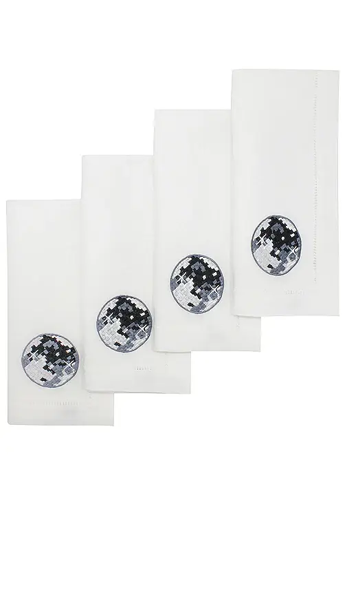 Chefanie Disco Ball Dinner Napkins Set Of 4 | Image 1 Chefanie Disco Ball Dinner Napkins Set Of 4 | Image 1
