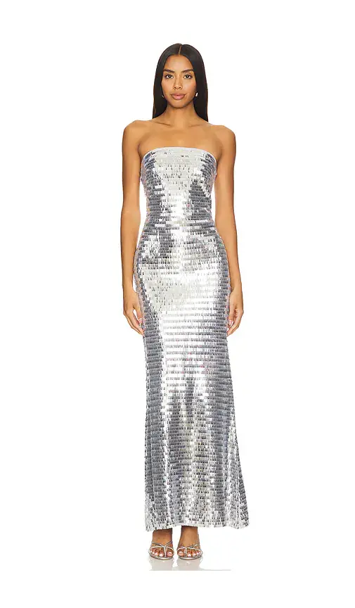 SIMONMILLER Sculpty Strapless Sequin Dress