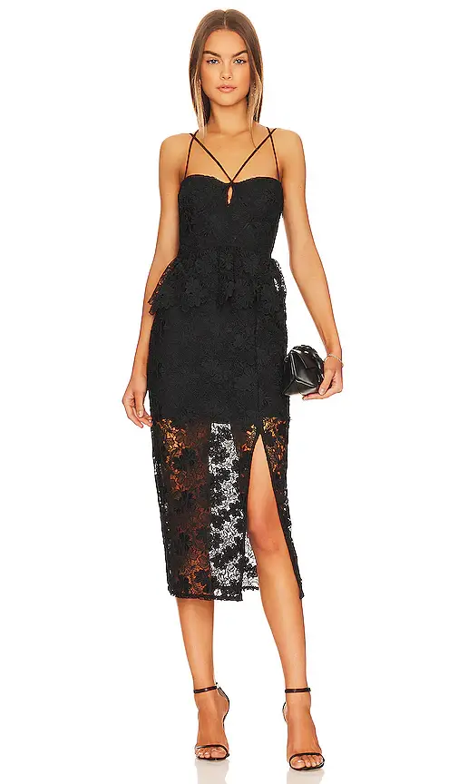 LPA Madonna Lace Corset Midi Dress | Image 1 LPA Madonna Lace Corset Midi Dress | Image 1