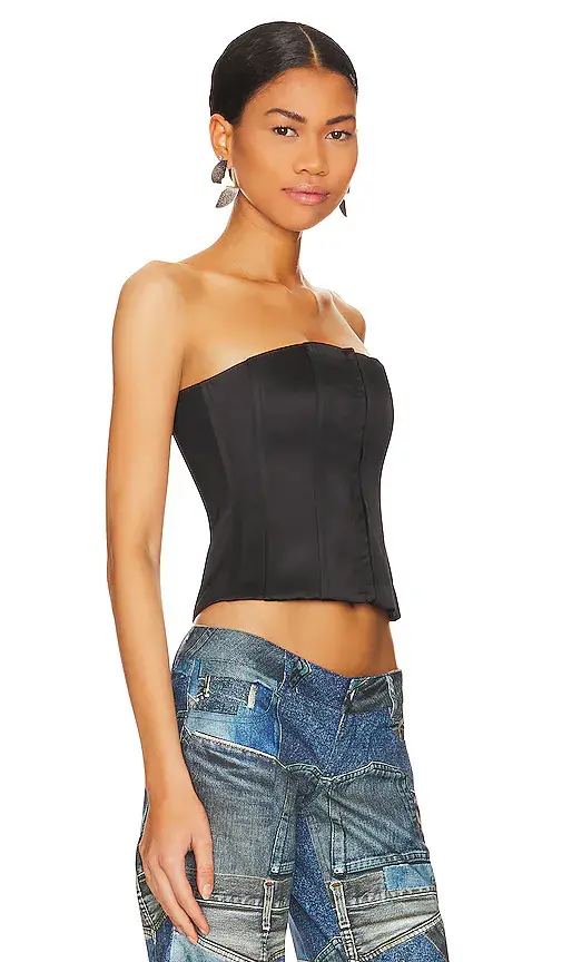 Guizio Satin Corset Top | Thumbnail 2 Guizio Satin Corset Top | Thumbnail 2