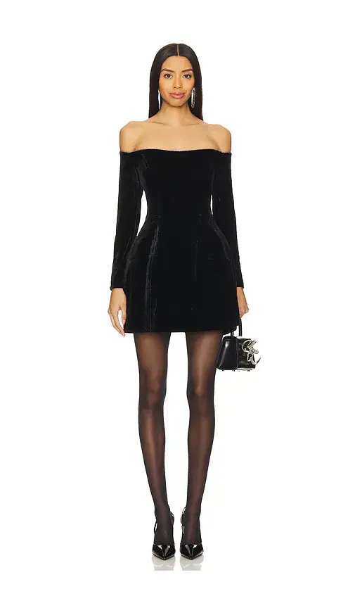 Bardot Nadene Velour Mini Dress | Image 1 Bardot Nadene Velour Mini Dress | Image 1