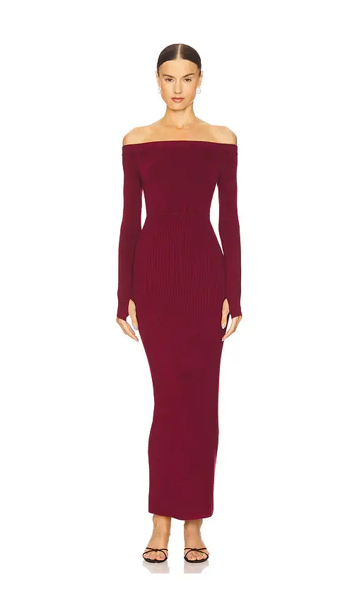 Michael Costello x REVOLVE Off Shoulder Bodycon Maxi Dress | Image 1 Michael Costello x REVOLVE Off Shoulder Bodycon Maxi Dress | Image 1