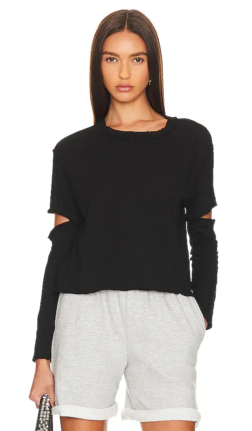 Bobi Elbow Cut Long Sleeve Top