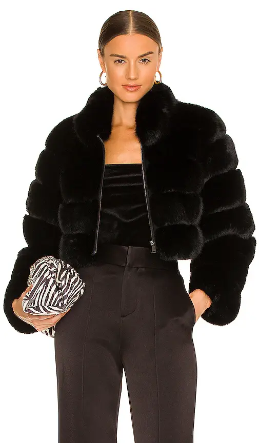 Adrienne Landau Faux Fox Fur Jacket