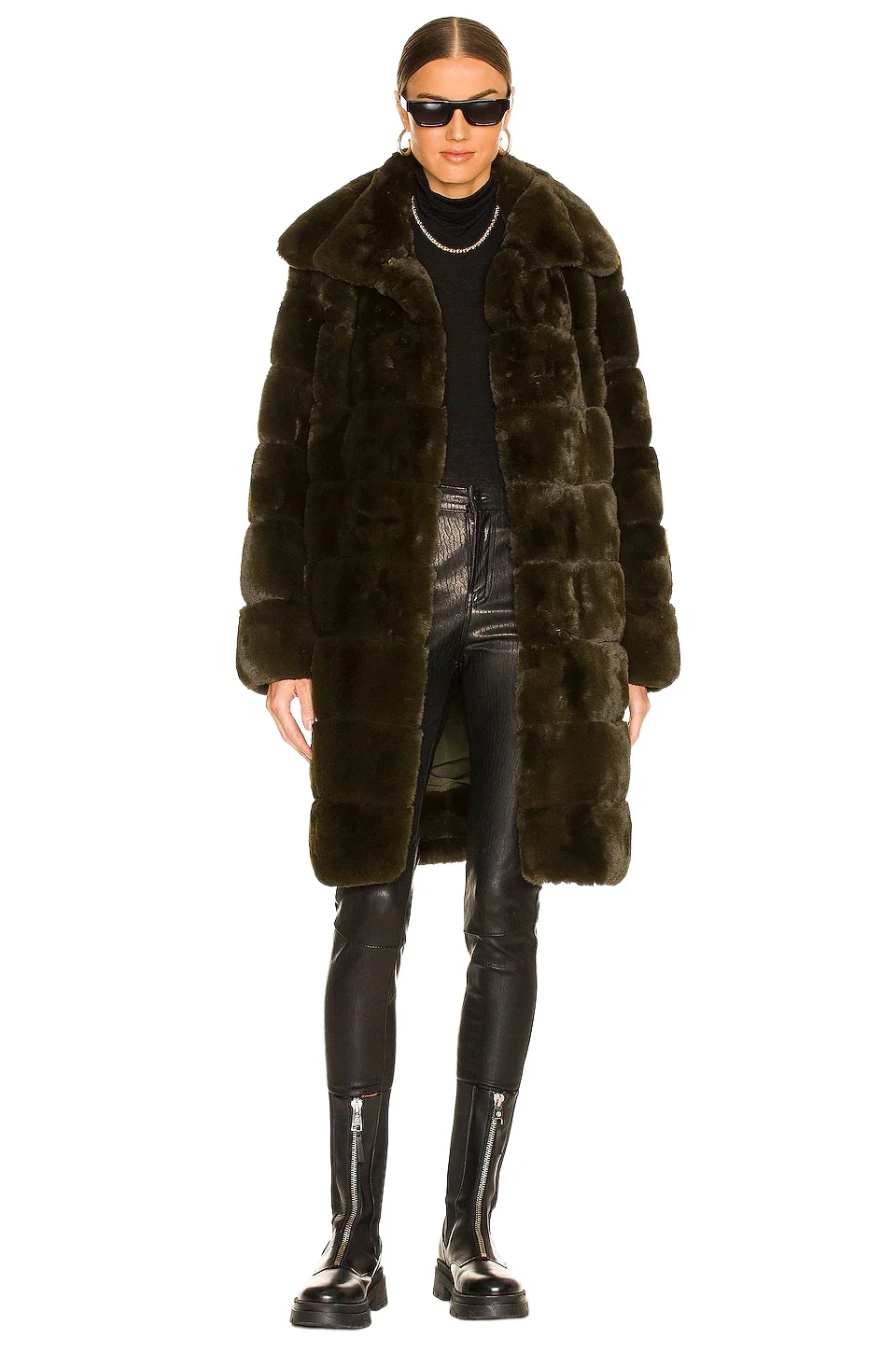 Adrienne Landau Faux Fur Long Coat