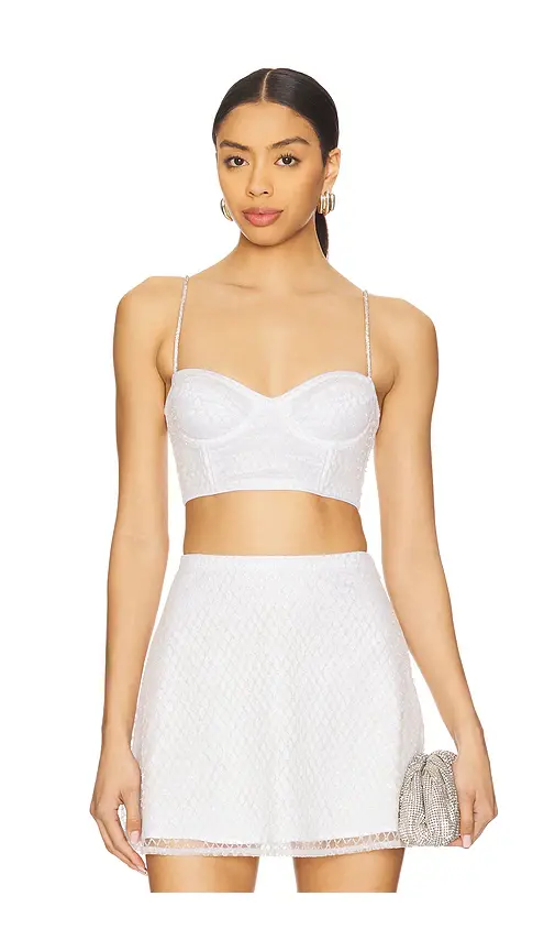 For Love & Lemons Glitter Grid Bustier Top | Image 1 For Love & Lemons Glitter Grid Bustier Top | Image 1