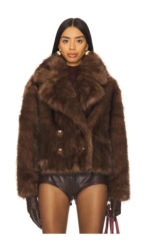 Adrienne Landau The Cornelia Faux Fur Peacoat | Thumbnail 2 Adrienne Landau The Cornelia Faux Fur Peacoat | Thumbnail 2