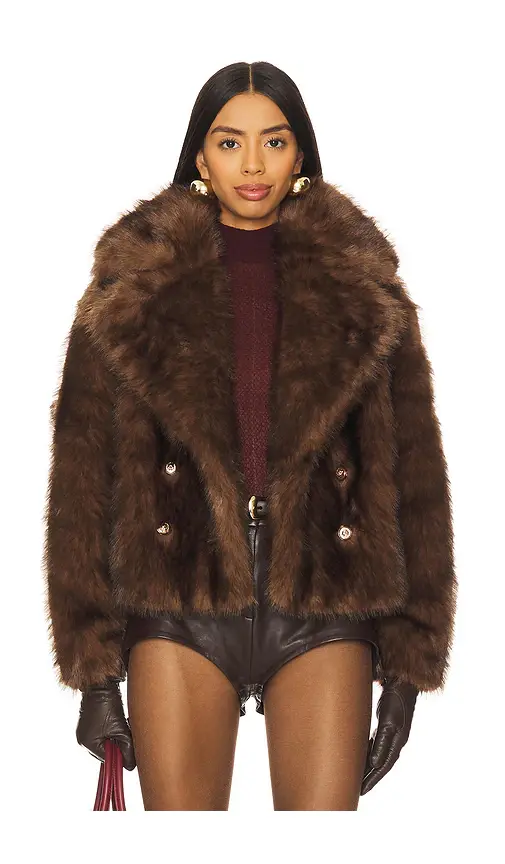 Adrienne Landau The Cornelia Faux Fur Peacoat