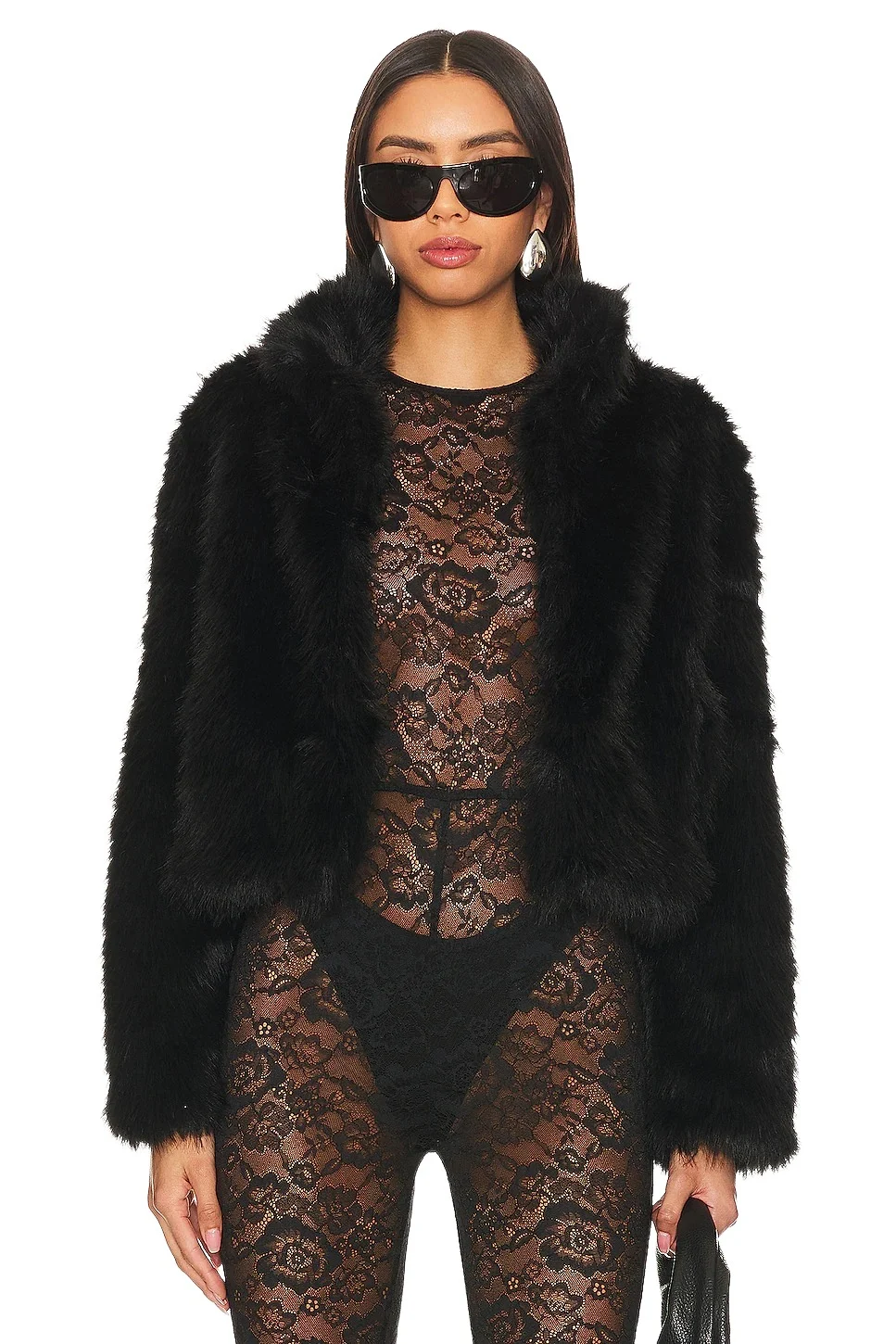 Adrienne Landau Faux Fox Fur Jacket