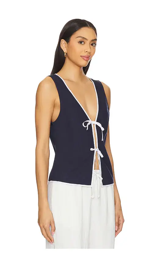 Onia Air Linen Tie Front Top | Thumbnail 2 Onia Air Linen Tie Front Top | Thumbnail 2