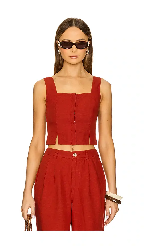 Onia Air Linen Square Neck Top | Image 1 Onia Air Linen Square Neck Top | Image 1