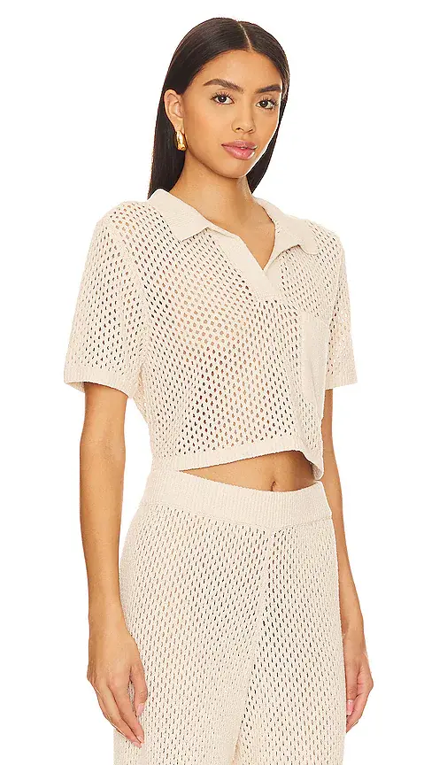 Onia Crochet Cropped Polo Top | Thumbnail 2 Onia Crochet Cropped Polo Top | Thumbnail 2
