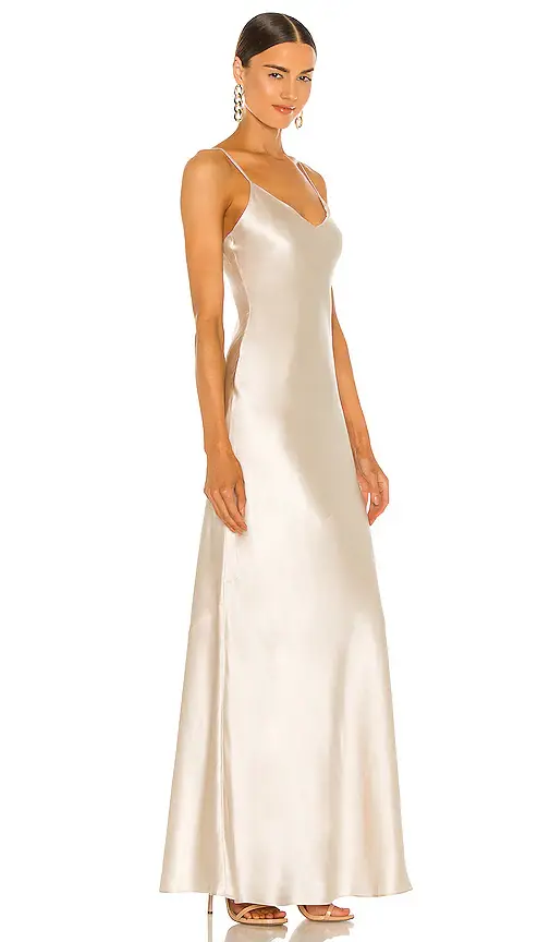 L'Agence Serita Maxi V-Neck Bias Dress | Thumbnail 2