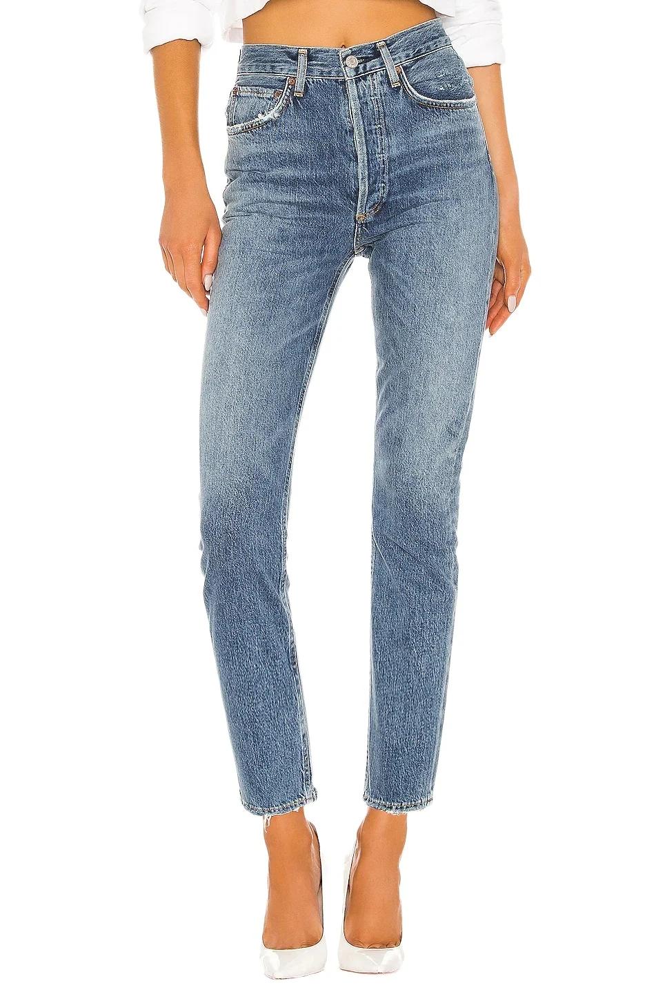 Riley High Rise Straight Crop Jeans