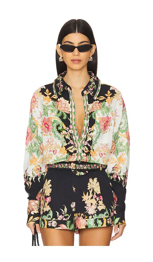 Hemant & Nandita Oversized Shirt With Hand Crafted Buttons | Image 1 Hemant & Nandita Oversized Shirt With Hand Crafted Buttons | Image 1