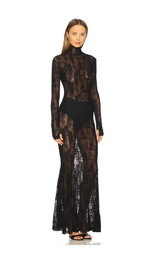 Norma Kamali Long Sleeve Turtle Fishtail Gown | Thumbnail 2 Norma Kamali Long Sleeve Turtle Fishtail Gown | Thumbnail 2