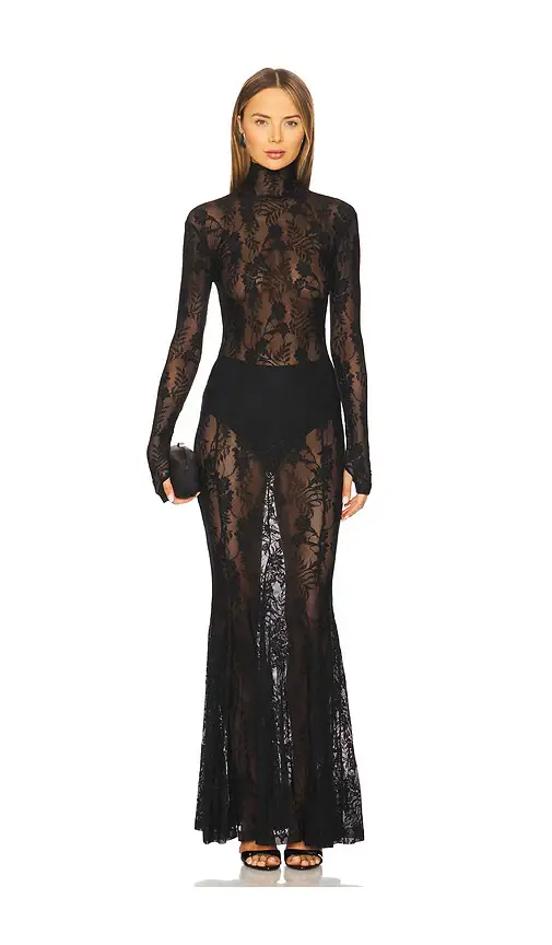 Long Sleeve Turtle Fishtail Gown