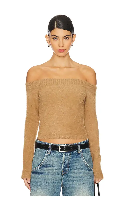 GOOD AMERICAN Plush Off Shoulder Top