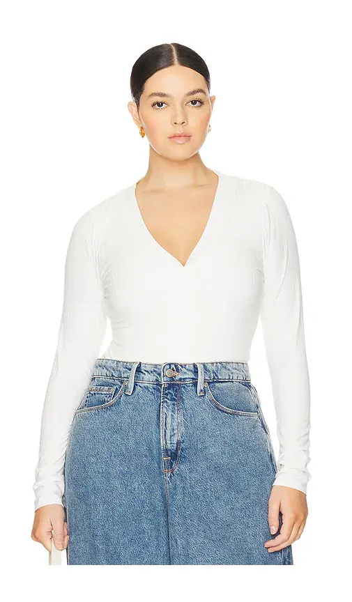 GOOD AMERICAN Ribbed Henley | Thumbnail 2