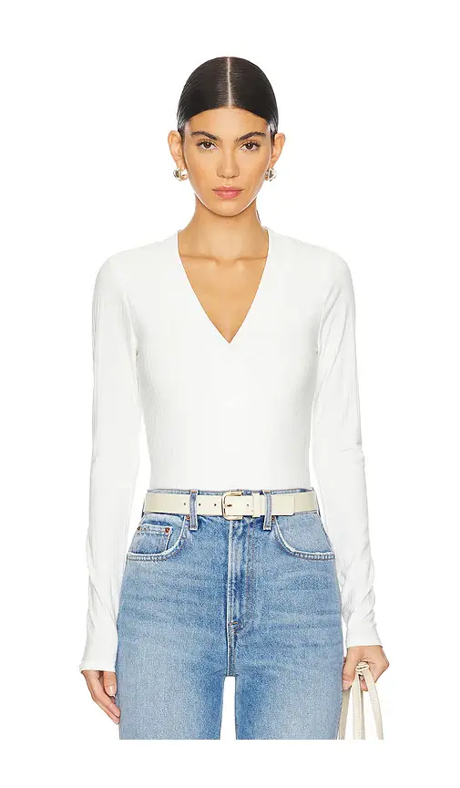 GOOD AMERICAN Ribbed Henley