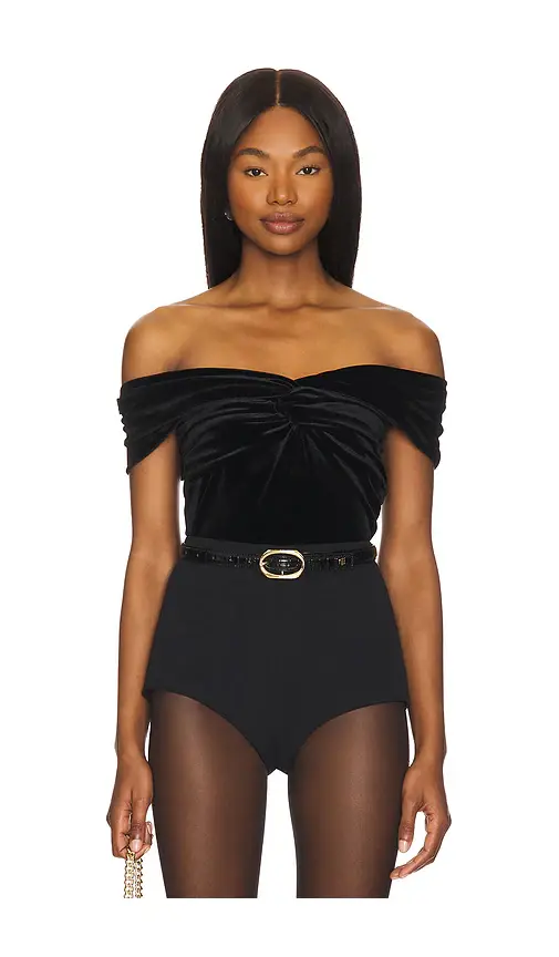 Good American Velvet Off Shoulder Top | Image 1 Good American Velvet Off Shoulder Top | Image 1