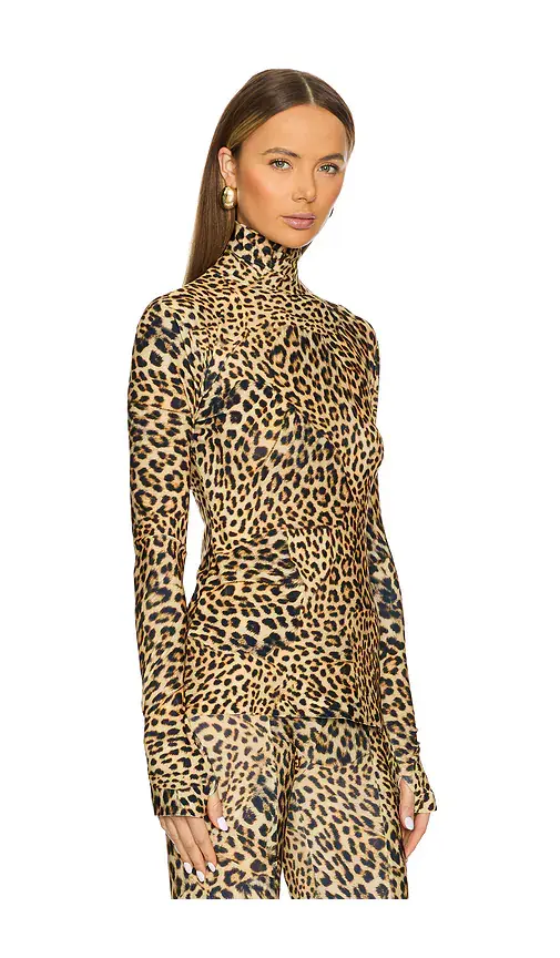 Norma Kamali Slim Fit Long Sleeve Turtleneck Top | Thumbnail 2