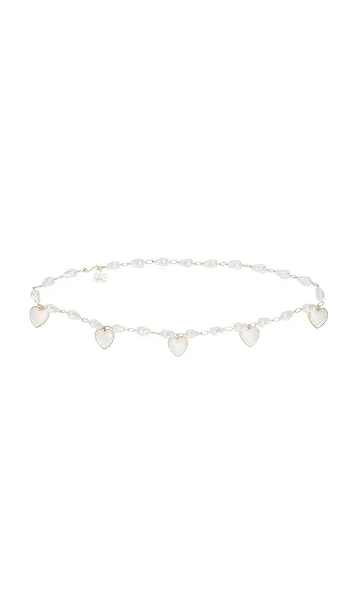 Lele Sadoughi Heart Charm Chain Belt