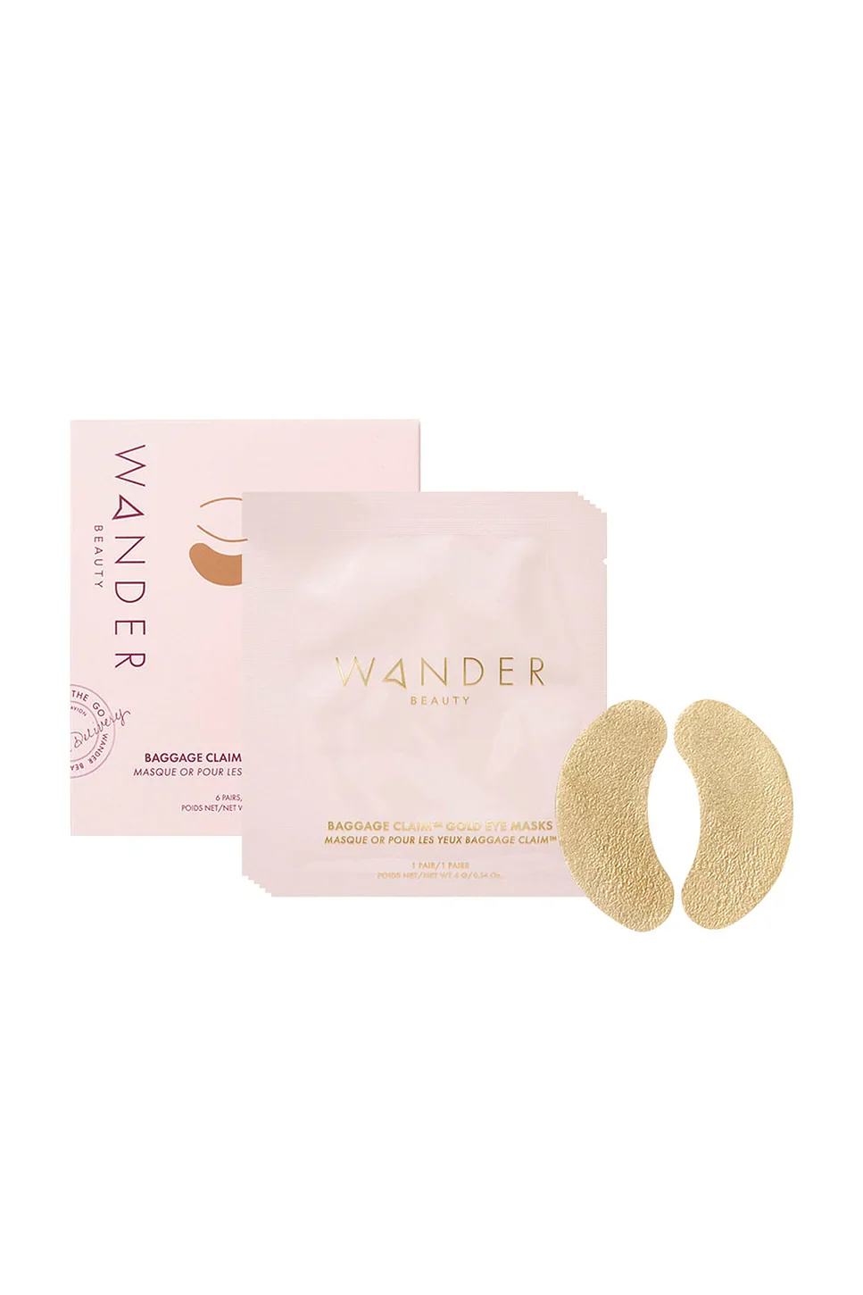 WANDER BEAUTY Baggage Claim Gold Eye Mask 6 Pack