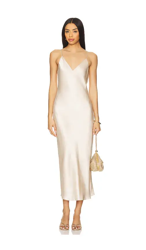 L'Agence Seridie Slip Midi Dress