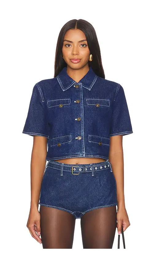 LIONESS Halston Denim Top | Image 1 LIONESS Halston Denim Top | Image 1