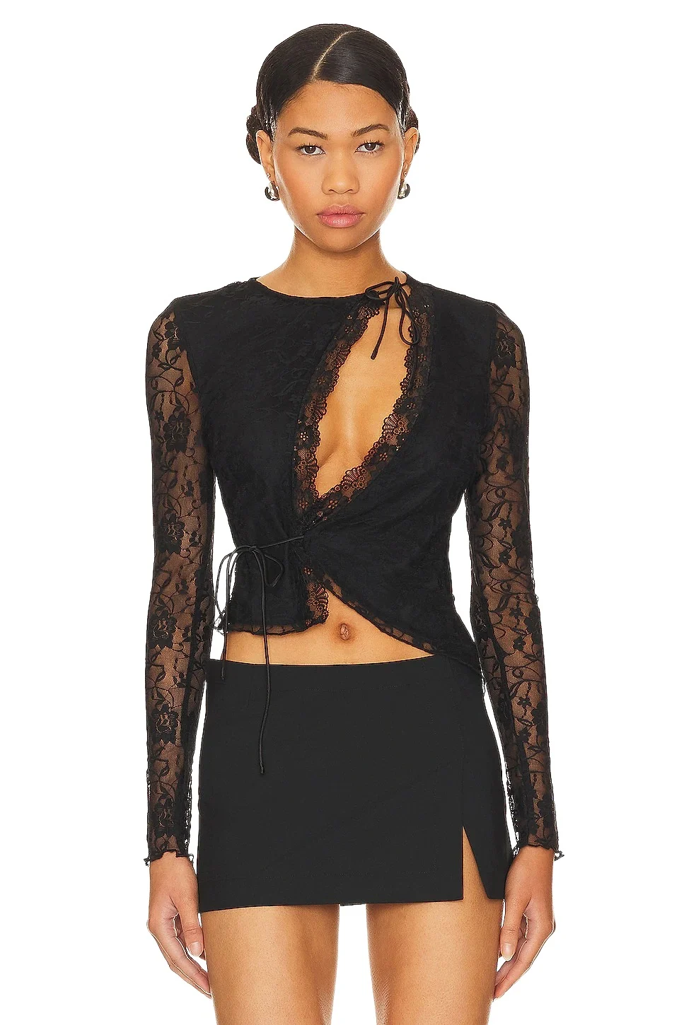 superdown Anahi Wrap Lace Top