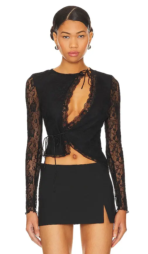 Anahi Wrap Lace Top Anahi Wrap Lace Top