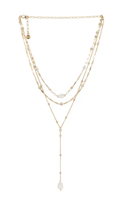 Ettika Forever Pearl 18k Gold Plated Multi-chain Choker | Image 1 Ettika Forever Pearl 18k Gold Plated Multi-chain Choker | Image 1