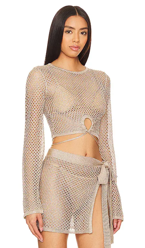 House of Harlow 1960 x REVOLVE Sana Metallic Open Stitch Top | Thumbnail 2 House of Harlow 1960 x REVOLVE Sana Metallic Open Stitch Top | Thumbnail 2