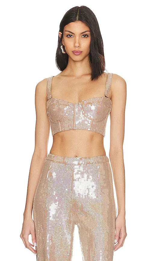 Bronx and Banco Capri Nude Sequin Bralette | Image 1 Bronx and Banco Capri Nude Sequin Bralette | Image 1