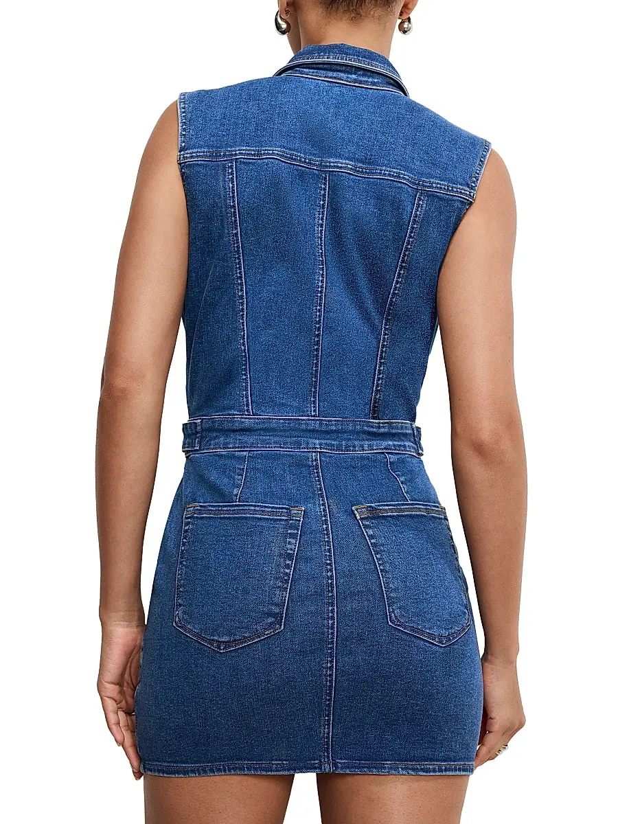 GOOD AMERICAN Women's Fit For Success Sleeveless Mini Dress | Thumbnail 6