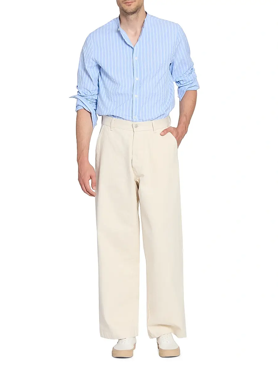 Officine Générale Men's Nemir Straight-Leg Jeans - Ecru | Image 1 Officine Générale Men's Nemir Straight-Leg Jeans - Ecru | Image 1